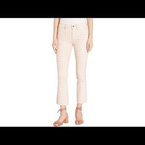 Paige Colette cropped flare In Micro Reef Plaid